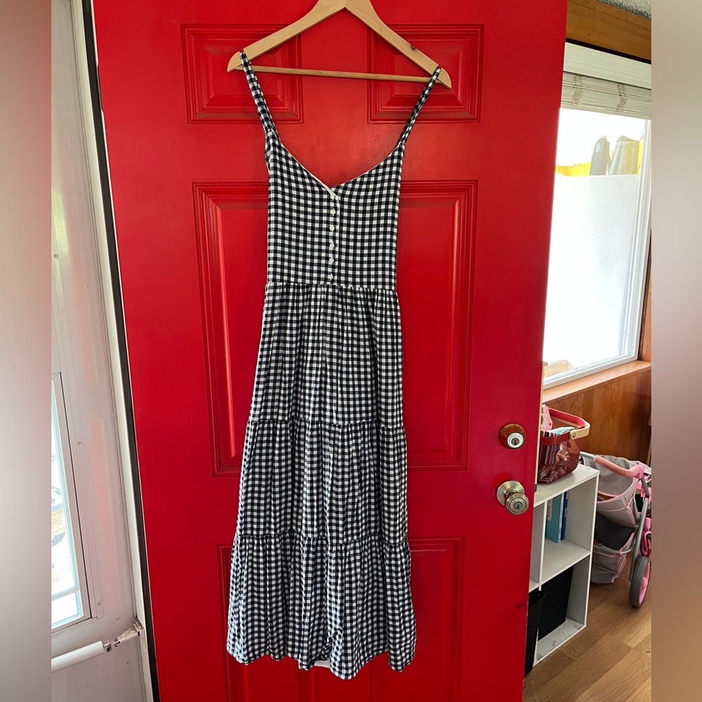 Old Navy Blue and White Gingham Maxi Dress size Large